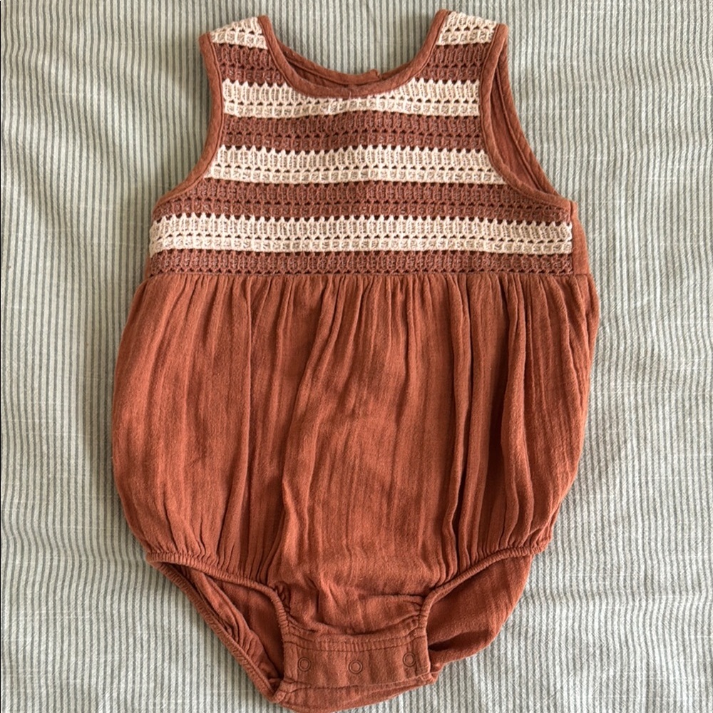 Striped Sleeveless Baby Romper